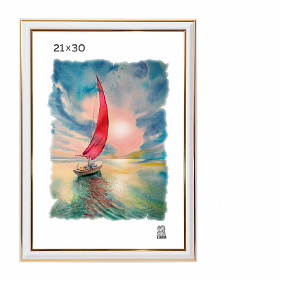 Фоторамка 21х30 пластиковая Зебра 300 Белый