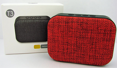 T-3 Колонка USB/microSD/FM/Bluetooth, черно-красн