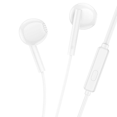 Наушники вкладыши BOROFONE BM76 с микрофоном, белый (пакет)