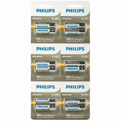 Philips LR6 Alkaline (Блистер 12 шт.) Отрывной по 2 шт.