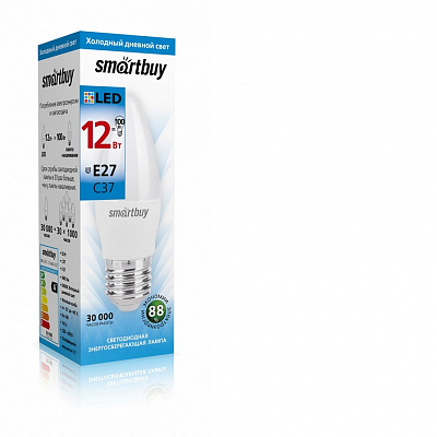 SMARTBUY лампа C37 12W 6000K E27