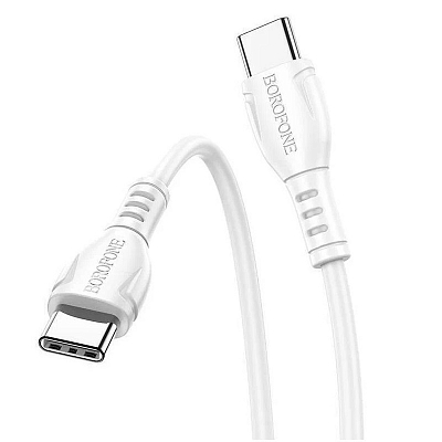 BOROFONE BX51 Type-C вилка - Type-C вилка, 3A, белый, 1м