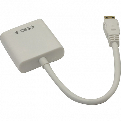 Адаптер miniHDMI штекер - VGA гнездо, белый