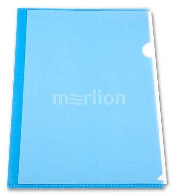 Папка-Уголок A4 Бюрократ, 150мкм, прозрачная, синий