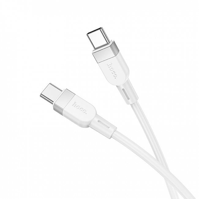 hoco X109 Type-C вилка - Type-C вилка, 60W, 3A, силикон, белый, 1м