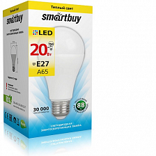 SMARTBUY лампа A65 20W 3000K E27