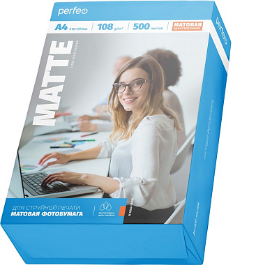 Фотобумага Perfeo матовая А4 108г/м  500 листов (M01)