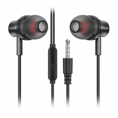 Наушники внутриканальные Smartbuy M100 с микрофоном, металлический корпус, черный