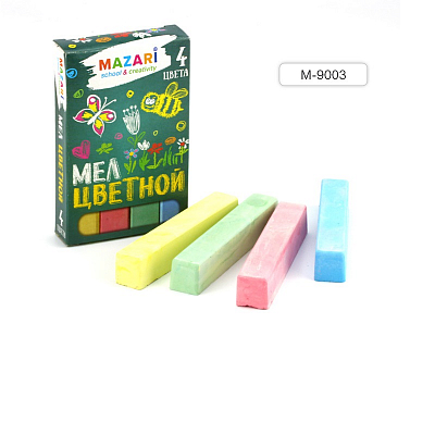 Мел MAZARI, цветной 4 шт