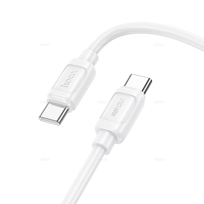 hoco X115 Type-C вилка - Type-C вилка, 60W, 3A, белый, 1м