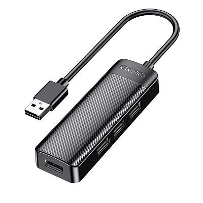 Разветвитель USB на 4 порта Kakusiga KSC-1409-G, 0.2м, черный