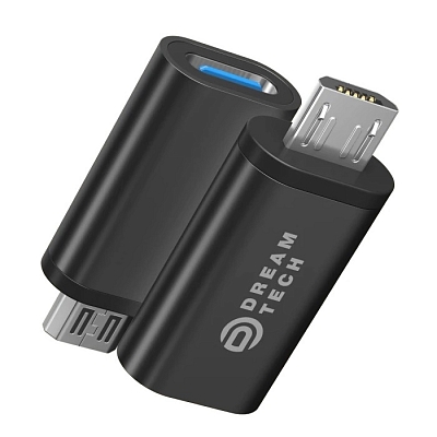 Переходник Type-C гнездо - microUSB штекер Dream Q8, черный