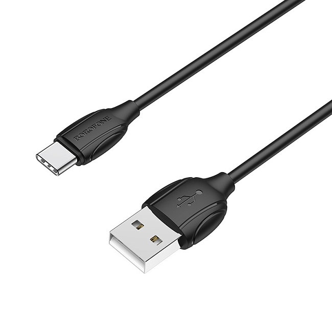 BOROFONE BX19 USB вилка - Type-C вилка, 3A, черный, 1м