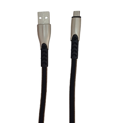 NOBRAND USB вилка - microUSB вилка, ткань, черный, 1 м, без упаковки