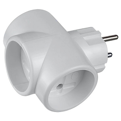 Разветвитель Perfeo RU POWER, 3 гнезда без заземления, 6А, 220В, белый