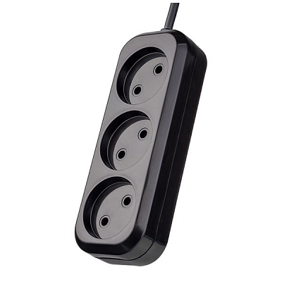 Удлинитель 5 метров, 3 розетки Perfeo RU POWER, черный (без заземления)