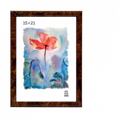 Фоторамка 15х21 пластиковая Зебра 501 Коричневый