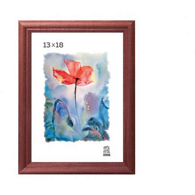 Фоторамка 13х18 деревянная Зебра 1702 Красное дерево