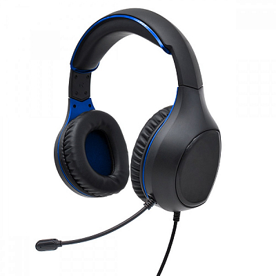 Наушники игровые Perfeo ACTION кабель 1.8м, с микрофоном, разьем 2x3.5, черно-синий
