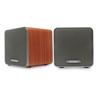 Колонки 2.0 Smartbuy CUBES 2x3Вт, USB, коричневый, дерево
