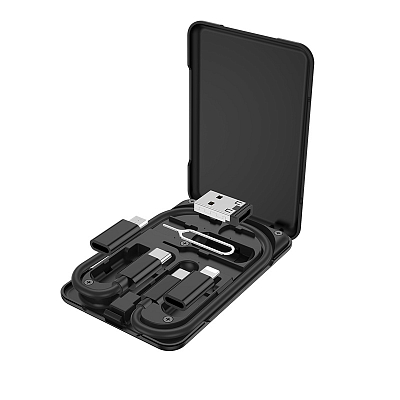 hoco U86 Type-C, microUSB, Lightning, USB, скрепка, кейс-подставка
