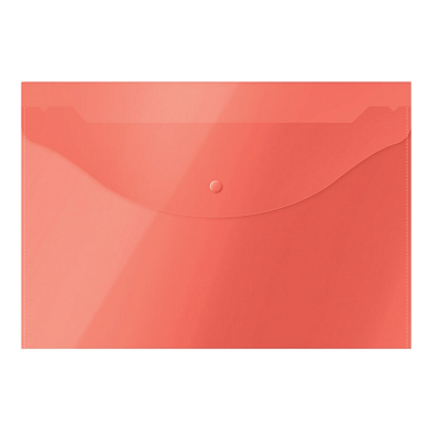 Папка на кнопке A4 Attomex 120мкм, полупрозрачная, красный 