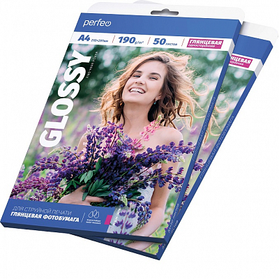 Фотобумага Perfeo глянцевая А4 190г/м 50 листов (G03)