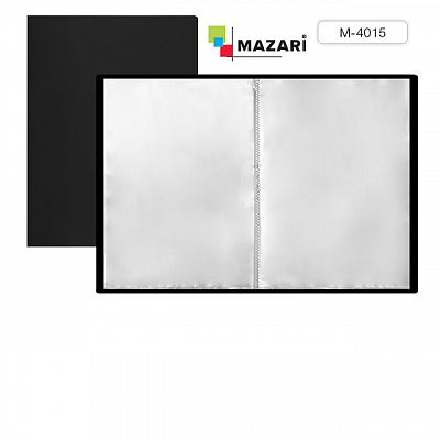 Папка с 80 прозрачными вкладышами MAZARI, 0.8мм, черный