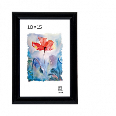 Фоторамка 10х15 пластиковая Зебра 508 Черный