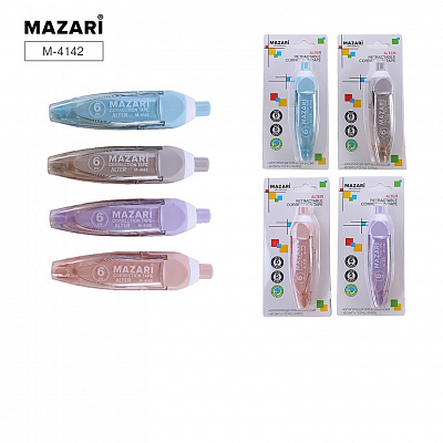 Корректирующая лента-роллер автоматическая MAZARI ALTER, ширина 5мм, намотка 6 метров, 4 цвета