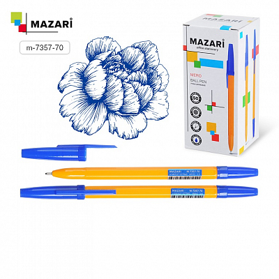 Ручка шариковая MAZARI MERO, цвет чернил Синий, 0.8мм (50)