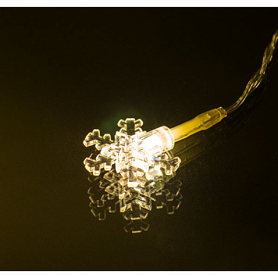 Perfeo Гирлянда светодиодная "СНЕЖИНКА", 10LED, стекло, 1,5м, 2хАА