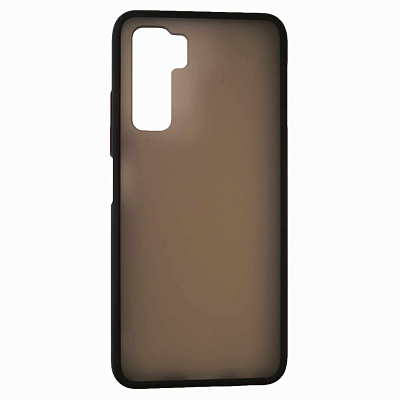 Клип-кейс Huawei Nova 7SE Матовый, черный с красными кнопками