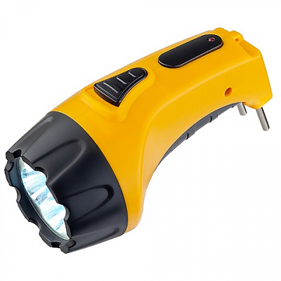 Фонарь походный аккумуляторный Perfeo Fervor, 4 LED, вилка 220V, желтый