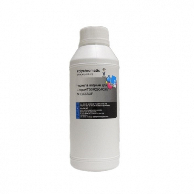 Чернила Polychromatic для EPSON L800/L200/R270/P50/XP/R200/C79/C67, 1 литр, Cyan, водные