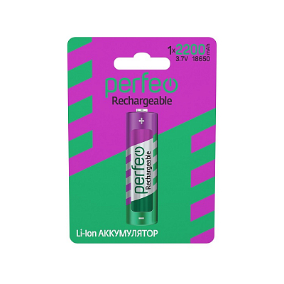 Аккумулятор Perfeo 18650 2200mA (Блистер 1 шт.) (5)