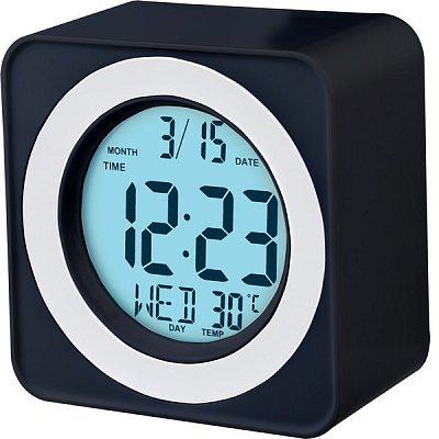Часы-будильник Perfeo "BOB", черный, время, температура