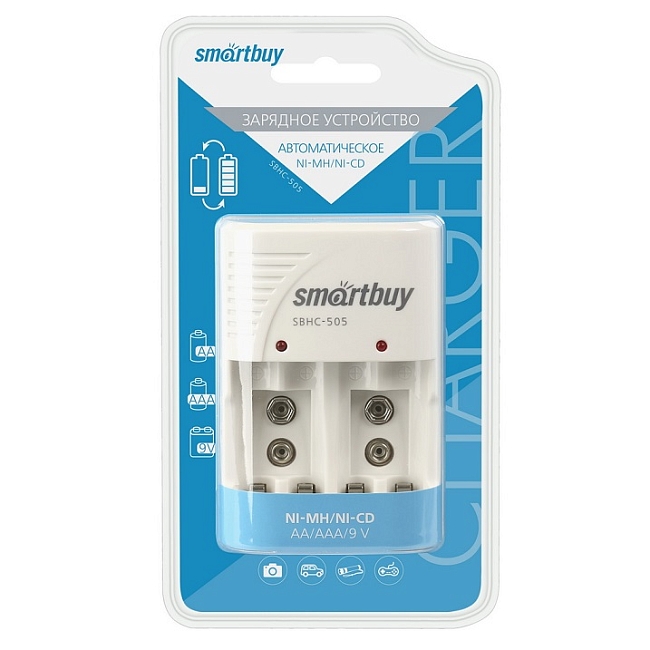 Зарядное устройство для аккумуляторов Smartbuy 505 автоматическое (4 х АА / ААА/ 2 x кроны), 220V
