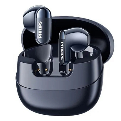Bluetooth наушники вкладыши PHILIPS TWS TAT2169 с микрофоном, синий. Кейс 400мАч