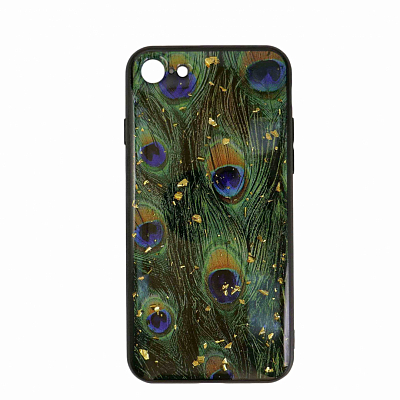 Клип-кейс iPhone 7/8 с принтом Перо павлина