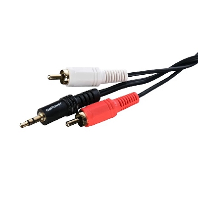 Кабель 3.5-2T GoPower 1.5м, черный