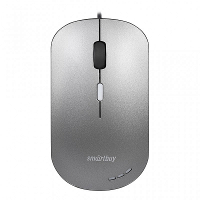 Мышь Smartbuy 288 USB с подсветкой, беззвучная, серый металлик