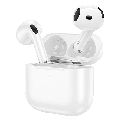 Bluetooth наушники вкладыши BOROFONE TWS BW94 с микрофоном, белый. Кейс 300мАч