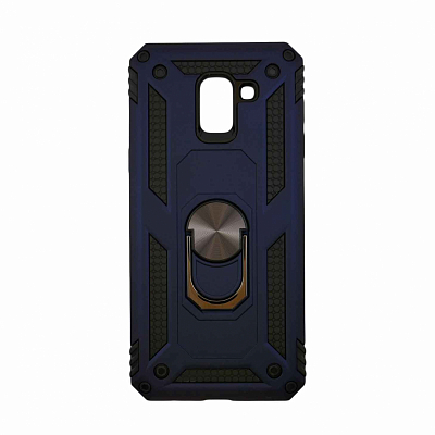 Чехол Samsung J6 (2018) M1, кольцо и магнит, синий