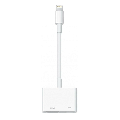 Адаптер iPhone (Lightning) штекер - iPhone (Lightning) гнездо + HDMI гнездо, белый