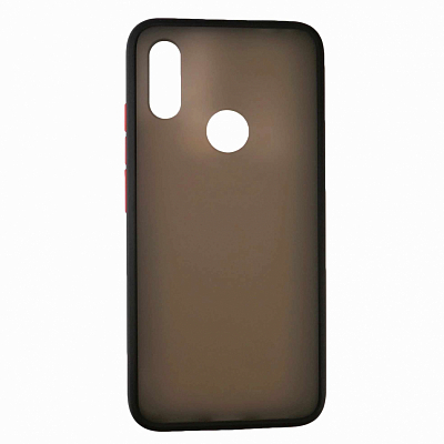 Клип-кейс Xiaomi Redmi 7 Матовый, черный с красными кнопками
