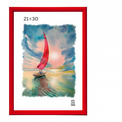 Фоторамка 21х30 пластиковая Зебра 514 Красный