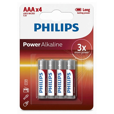 Philips LR03 Power Alkaline (Блистер 4 шт.) (12)
