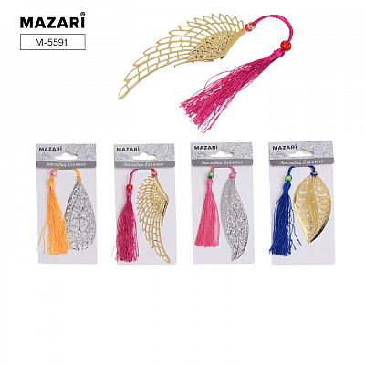 Закладка MAZARI металлическая, в ассортименте, упаковка