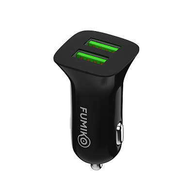 Универсальное авто з/у 2USB FUMIKO CC06, 2.4A, черный